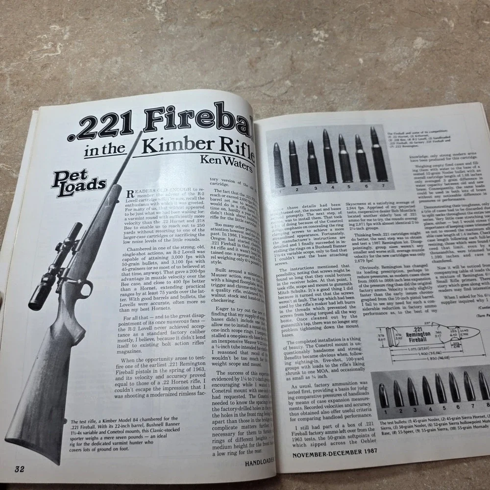 Handloader Magazine Nov‎ Dec 1987 Ammunition Reloading Illustrated Softcover
